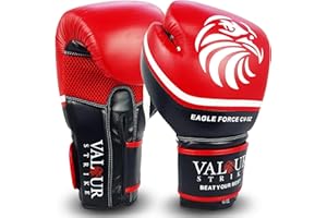 Valour Strike Boxing Gloves for Men Women Ladies | Set in Ounce 16oz 14oz 12oz 10oz 8oz for Pro Sparring Kickboxing MMA Muay Thai | EAGLE FORCE CV-5Z™