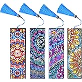 5D Diamant Malerei Lesezeichen Pfau - DIY Bastelset Mit Leder Quaste