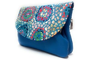 Lugupell Monedero para Mujer, Hecho a Mano en España, Piel de máxima Calidad Muy Suave al Tacto, Pequeño y en Formato Corto, Cartera para Mujer. Gaudi Color Pitufo