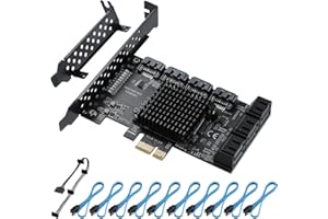 YBBOTT Erweiterte IPFS Festplatte mit 10 Ports 6 Gbit/s, PCI-E auf SATA3.0, SATA-Controller PCI-E3.0 GEN3, unterstützt 10 SATA3.0-Geräte, kompatibel mit WIN8/WIN10/Ubuntu