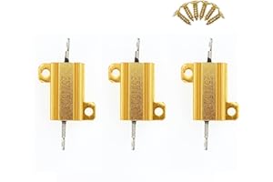 HUABAN 3 Kawałki 25W 15 Ohm Aluminiowy rezystor drutowy w obudowie wysokiej mocy ze śrubami