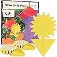 Fungus Gnat Sticky Traps : 60 Yellow Fly Sticky Traps for House Plants – Insecticide Free Fruit Fly Catcher Indoor – Yellow Stickers Pest Control by Inovida