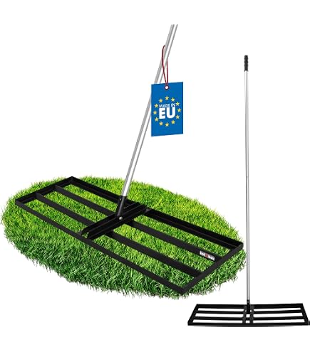 Râteau Nivellement Pelouse 2.15m Acier Inox - Outil Jardin, Golf, Réglable, 72x25cm