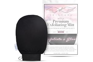 Seraphic Skincare Premium Exfoliating Mitt for Body, Medium – Viscose Fiber Korean Exfoliating Glove for Normal Skin – Body Exfoliator for Self-Tan Removal and Application