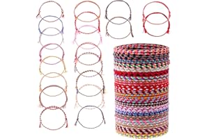 Amaxiu Lot de 20 bracelets d'amitié tressés, colorés faits à la main Bracelets tressés, réglables Bracelets empilables Bracelets de plage bracelet bresilien Bracelets de cheville tissés bohème