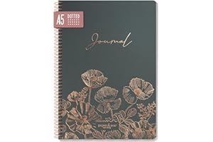 ‎HÄFFT paper&you® dotted Journal A5 mit Spiralbindung "Poppy" 160 Seiten, Notizbuch gepunktet mit Spirale, College-Block, Spiral-Block, Notizblock - nachhaltig & klimafreundlich