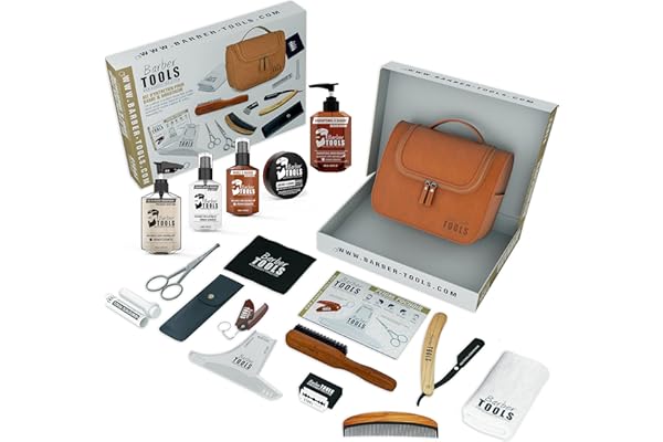 Kit/Set/Coffret d'entretien et de soin pour barbe et rasage avec Soin de barbier | Cosmetique Made in France ✮ BARBER TOOLS ✮