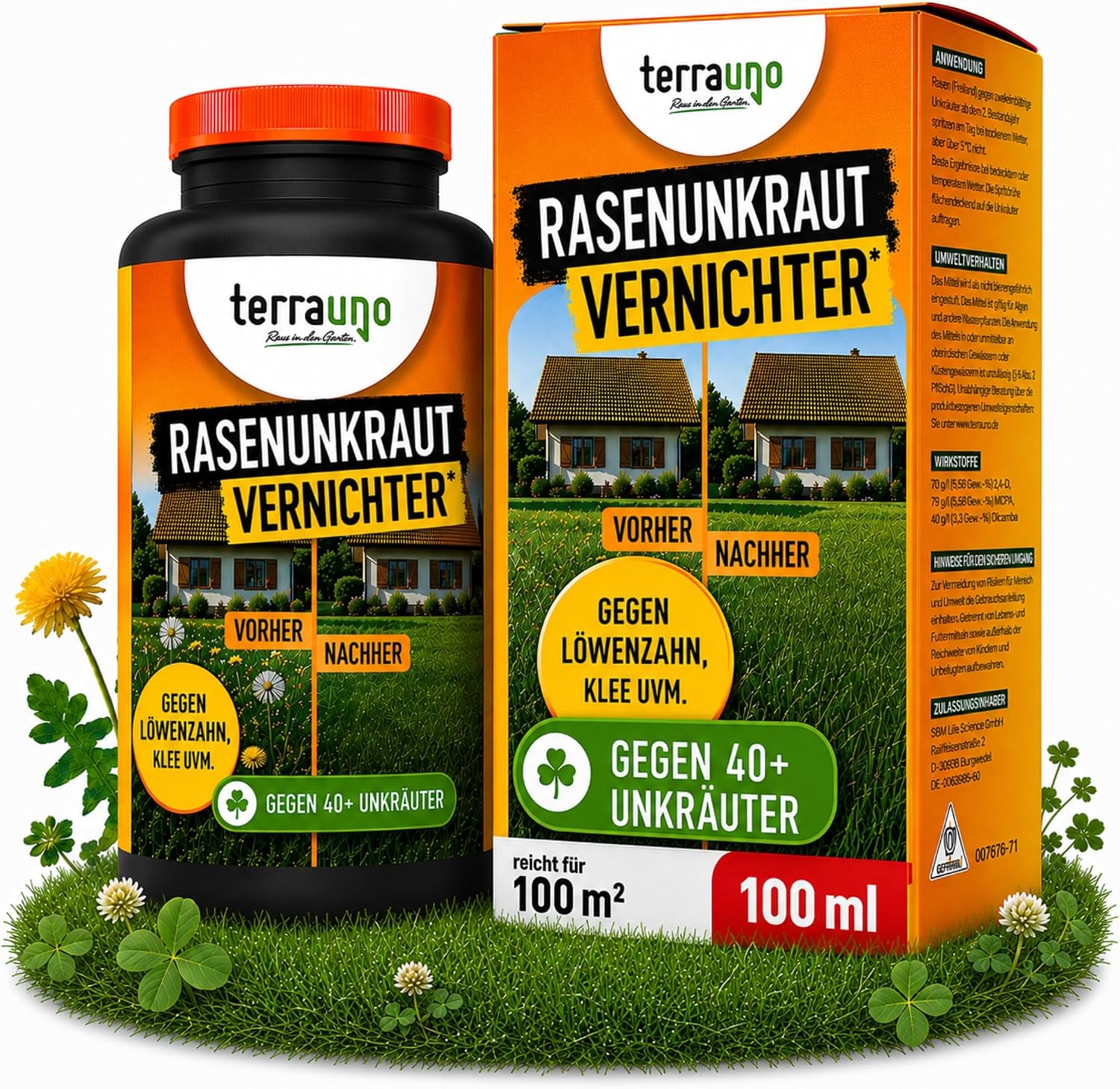 Technische Daten & Spezifikationen : TerraUno Unkrautvernichter Rasen flüssig mit