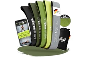‎WILD INSTINCTS Wild Instincts Loop Bands Set aus Stoff - Mini Bands Stoff für Krafttraining - Fitnessbänder Stoff - Mini Resistance Band - Miniband Fitness - Stretch Band Fitness mit WebApp