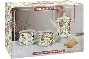 LESSER & PAVEY The Leonardo Collection William Kilburn Tea for Two | Ceramic Teapot and Cup Set | Beautiful Gift for Home and Office | Stylish Printed Teapot for Tea Lovers, Mulitcolour