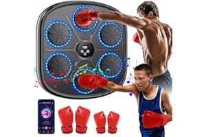 ‎EAGERMINDS Music Boxing Machine, LED Intelligente Elektronische Boxmaschine mit Musik, 9 Geschwindigkeiten, 9 Trainingsmodi, Bluetooth, Automatische Zählung, Wandmontiertes Boxziel für Erwachsene und Kinder