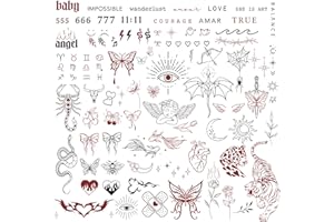 BETESSIN 3Pcs Tatouages Éphémères Faux Tatouage Tatouages Temporaire Flash Tatoo 19,5x14cm Femme pour Visage Corps Main