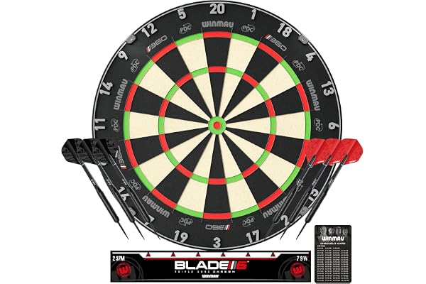 WINMAU | Blade 360 Triple Core Carbon | Darttavla med 2 Set Pilar 19g