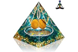 CCALDU Orgonite Piramide Chakra Pyramid Cristalloterapia Pietre E Cristalli Con Sfera Di Ametista Pietre Chakra Di Cristallo Dell'Albero Della Vita Per L'Energia Positiva Chakra Healing Meditazione Yoga -6CM