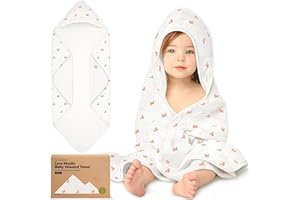 ‎KEABABIES KeaBabies Musselin Babyhandtuch mit Kapuze für Mädchen, Jungen - Bio 100% Baumwolle Kapuzenhandtuch Baby für Neugeborene,Kleinkinder,Weiche absorbierende große Baby Handtuch Kapuze(Monarch, Regular)