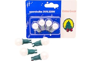 MRS CHRISTMAS LTD 4 Pearl White Push In Spare Bulbs Berry Light Set 3v 0.225w 0.075a (S78))