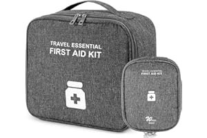 LIEKADIJIAE Tragbar Medikamententasche, 2 Stück Reiseapotheke Tasche, Medikamententasche Tasche Reise Set, für Home, Schule, Office, Reisen, Outdoor (Grau)