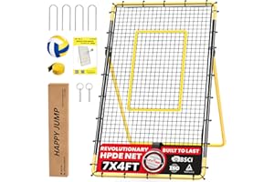 ‎HAPPY JUMP Happy Jump Verstellbares Volleyball-Rebounder-Netzgerät 220x120 cm mit Volleyball-Trainingsfunktion für Erwachsene – Für Garten, Indoor- und Outdoor-Training