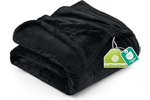 Utopia Bedding Kuscheldecke flauschig Fleecedecke [200x150 cm, Schwarz] leichte, Warm Winter Decke, Weich und atmungsaktive Decke für Bett Sofa und Couch