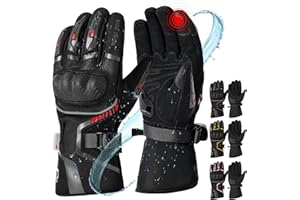 RIDEIRON Guanti moto invernali uomo donna,Antivento,leggeri e caldi con touchscreen per motociclismo,escursionismo e altri sport all'aperto