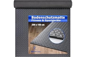 HD Fitness Tappetino protezione pavimento Tapis roulant Ellittica Cyclette Vogatore rower rullo massaggio pesi e attrezzi palestra | EVA 200x100cm, spessore 7mm | colori: NERO, GRIGIO, AZZURRO