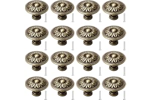 YSDMY Antyczne brązowe gałki do szafek, uchwyty do szafek w stylu vintage, 30 mm, retro, brązowe gałki do szuflad, uchwyt do szafy, mebli, 16 szt