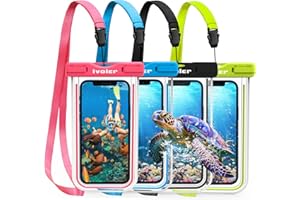 ivoler Waterproof Mobile Phone Case Pack of 4, Waterproof Mobile Phone Case, Universal Dustproof Protective Case for iPhone, Samsung, Huawei, etc. up to 6.8 inches.