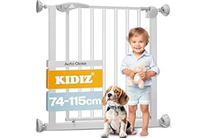 KIDIZ® Griglia di protezione per porte e scale, per bambini, senza forature, orientabile su entrambi i lati,