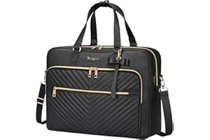 Taygeer Borsa Donna Porta PC 17.3 Pollici, Capiente Borsa Lavoro Donna con Porta USB, Borse Insegnante Impermeabile Borse a Tracolla per PC Elegante Messenger Bag per Ufficio, Università, Scuola, Nero