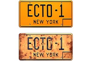 CELEBRITY MACHINES Ghostbusters Afterlife | ECTO-1 | Metal Stamped License Plates