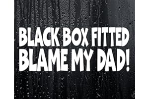 DECALARAMA Car Sticker Black Box Fitted Blame My Dad Window Bumper Door Young Driver Decal