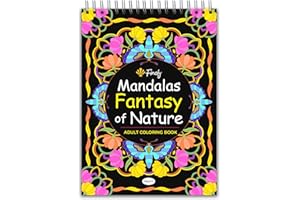 Finoly Mandala Kolorowanka dla Dorosłych z 30 Wzorami | Kolorowanka Mandala | Mandala Dotting Kolorowanka | Mandala Kolorowanka dla Dorosłych | A4 | Papier Premium | Spiralne Wiązanie | Noc