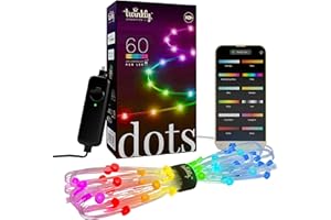 Twinkly Dots – Guirlande Lumineuse Flexible avec 60 LED RGB - Décorations de Noël pour l'intérieur et l'extérieur - Contrôlée par App, fil clair, 3m