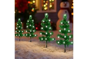 Just For Christmas Pathway Lights – Pack of 4 Battery-Operated Christmas Trees Lights with 60 LEDs, Timer Function & 30cm Cord | Perfect for Outdoor Pathway Christmas Decorations