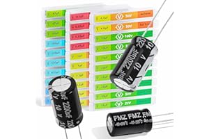 AUREVITA 30Value 506pcs Aluminum Electrolytic Capacitors Assortment Kit Individual Box Lid Range 0.1uF－1000uF Capacitor Kit (30Value 506pcs)