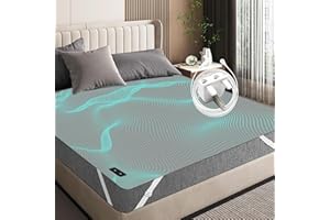 RIQINXIN Conductive Grounding Bed Sheet for Improved Sleep & Stress Relief Silver Fiber Earthing Sheet 76x80in Grey