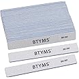 BTYMS 25 Count 80 Grit Rectangle Nail Files for Acrylic Nails, Reusable Buffering Files Double Sided Emery Boards for Nails