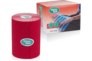 VETKIN VetkinTape® Kinesiologie Tape für Tiere - (10cm*5m) | 1 Rolle Kinesiotape für Pferde und Hunde | Latexfrei und TÜV-zertifiziertes Kinesiotapes | 25%+ stärkere Acryl-Klebeschicht (Blau) (Rot)