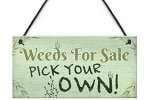 RED OCEAN Weeds For Sale Funny Garden Signs And Plaque Shed Summer House Garage Den Gifts