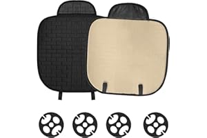 FAELNK Sitzkissen Auto 2 Stück Universal Sitzauflagen Vordersitze Auto Sitzauflagen Weich und Atmungsaktiv Autositzauflage Anti Rutsch Unterlage für Autositz Bürostuhl Schwarz