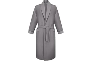 R REVISE Revise RE-519 Szlafrok męski – uniwersalny – 100% bawełna wafel – elegancki – lekki