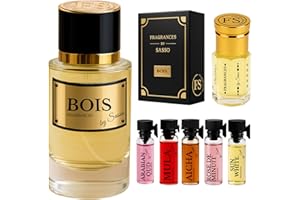 Parfum BOIS Intense – FRAGRANCES BY SASSO – Coffret Luxe – Extrait De Parfum 50 ml + Musc 3 ml + 5 Échantillons OFFERTS – Coffret Cadeau Homme – Collection Privée