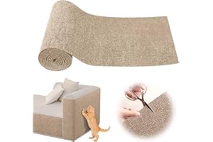 ELECTRI-HQ 100CM*30CM Tappeto tiragraffi per gatti，4 colori e 4 misure， tappeto tiragraffi gatti， adesivo tappetino gatto， protezione divano graffi gatto antigraffio divano (cachi, S)