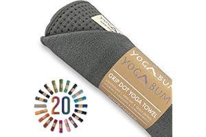 Yogabum Grip Dot Yoga Mat Towels | Non-Slip | Eco Yoga Towel (Slate Grey)