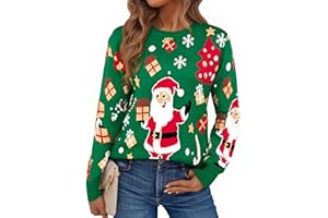 Aseniza Damski zimowy sweter świąteczny sweter świąteczny sweter świąteczny sweter brzydki świąteczny sweter