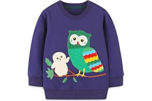 LANGUBABY Mädchen Sweatshirt für Kinder Weihnachten Cartoon Pullover Baumwolle Langarm Top Größe 92-122, 1-7 Jahre