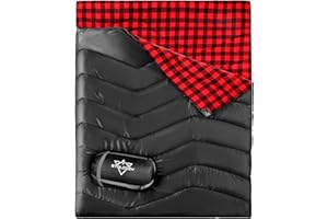 ETGLCOZY Double Sleeping Bag for Adults Camping, XL Queen Size 2 Person Cotton Flannel Sleeping Bags for All Season Hiking Backpacking, Lightweight Waterproof for Cold Weather & Warm