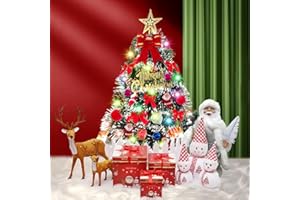 TFSZE Mini choinka bożonarodzeniowa, mała, sztuczna choinka z ornamentami 60 cm, mini choinka na stół, choinkę, dekoracja bożonarodzeniowa, na biurko, stół, do biura