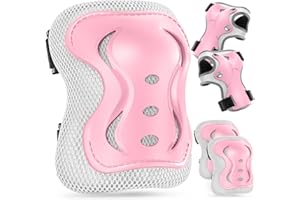 LEIKEEGO Knieschoner Kinder Schonersets für Kinder Ab 3 Jahre Knieschützer Inline Skates Schoner für Skateboard Roller Fahren Outdoor Sport (Rosa)