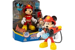 Disney Mickey, Figurine Pompier 15 cm, articulée, avec Sac à Dos avec Canon à Eau et Boule Eau, Jouet pour Enfants dès 3 Ans, GIOCHI PREZIOSI, MCC20